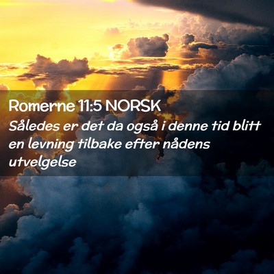 Picture 02 - Romerne 11:5 NORSK - Således er det da også i denne tid blitt en - Bible Verse Picture