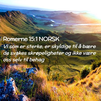 Picture 02 - Romerne 15:1 NORSK - Vi som er sterke, er skyldige til å bære de - Bible Verse Picture