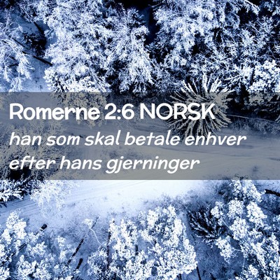 Picture 02 - Romerne 2:6 NORSK - han som skal betale enhver efter hans - Bible Verse Picture