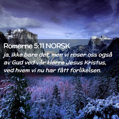 Picture 02 - Romerne 5:11 NORSK - ja, ikke bare det, men vi roser oss også av Gud - Bible Verse Picture