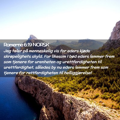 Picture 02 - Romerne 6:19 NORSK - Jeg taler på menneskelig vis for eders kjøds - Bible Verse Picture