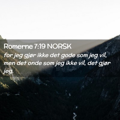 Picture 02 - Romerne 7:19 NORSK - for jeg gjør ikke det gode som jeg vil, men det - Bible Verse Picture