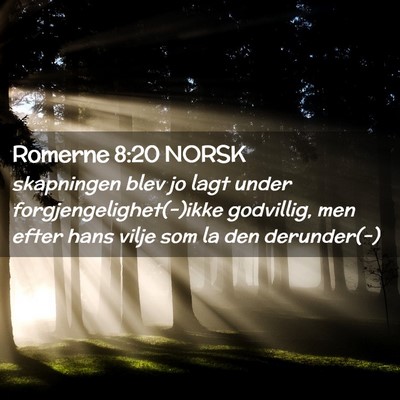 Picture 02 - Romerne 8:20 NORSK - skapningen blev jo lagt under - Bible Verse Picture