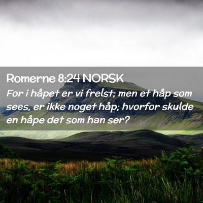 Picture 02 - Romerne 8:24 NORSK - For i håpet er vi frelst; men et håp som sees, - Bible Verse Picture