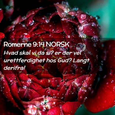 Picture 02 - Romerne 9:14 NORSK - Hvad skal vi da si? er der vel urettferdighet hos - Bible Verse Picture