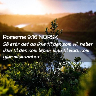 Picture 02 - Romerne 9:16 NORSK - Så står det da ikke til den som vil, heller - Bible Verse Picture