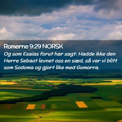 Picture 02 - Romerne 9:29 NORSK - Og som Esaias forut har sagt: Hadde ikke den - Bible Verse Picture
