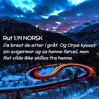 Picture 02 - Rut 1:14 NORSK - Da brast de atter i gråt. Og Orpa kysset sin - Bible Verse Picture