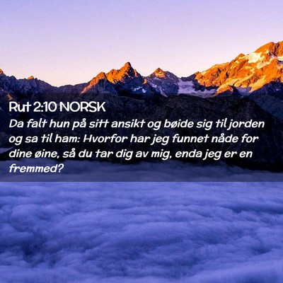 Picture 02 - Rut 2:10 NORSK - Da falt hun på sitt ansikt og bøide sig til - Bible Verse Picture