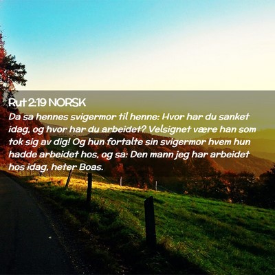 Picture 02 - Rut 2:19 NORSK - Da sa hennes svigermor til henne: Hvor har du - Bible Verse Picture