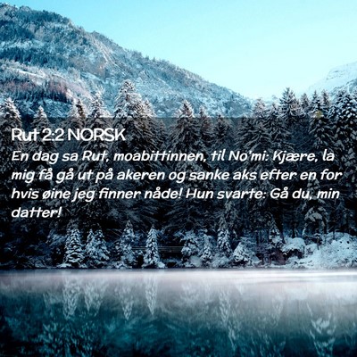 Picture 02 - Rut 2:2 NORSK - En dag sa Rut, moabittinnen, til No'mi: Kjære, - Bible Verse Picture