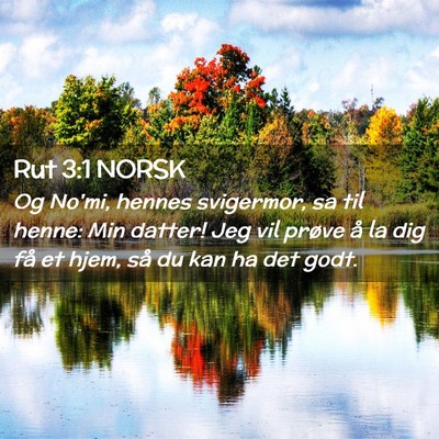 Picture 02 - Rut 3:1 NORSK - Og No'mi, hennes svigermor, sa til henne: Min - Bible Verse Picture