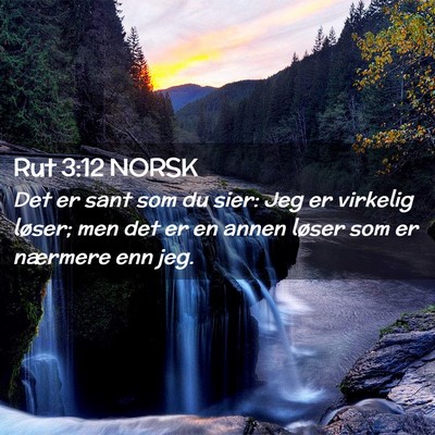 Picture 02 - Rut 3:12 NORSK - Det er sant som du sier: Jeg er virkelig løser; - Bible Verse Picture