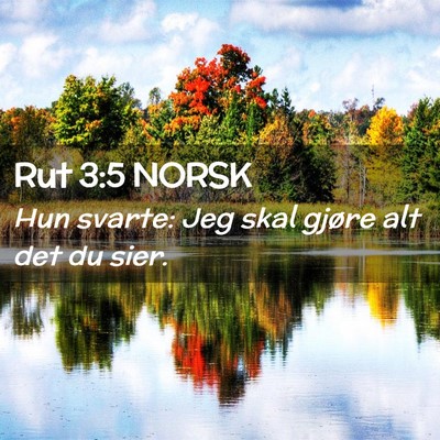 Picture 02 - Rut 3:5 NORSK - Hun svarte: Jeg skal gjøre alt det du - Bible Verse Picture