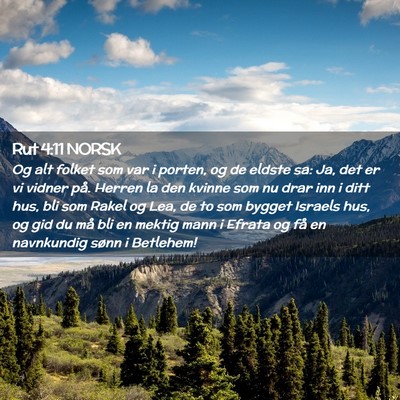 Picture 02 - Rut 4:11 NORSK - Og alt folket som var i porten, og de eldste sa: - Bible Verse Picture