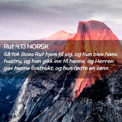 Picture 02 - Rut 4:13 NORSK - Så tok Boas Rut hjem til sig, og hun blev hans - Bible Verse Picture