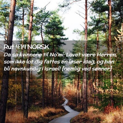 Picture 02 - Rut 4:14 NORSK - Da sa kvinnene til No'mi: Lovet være Herren, som - Bible Verse Picture