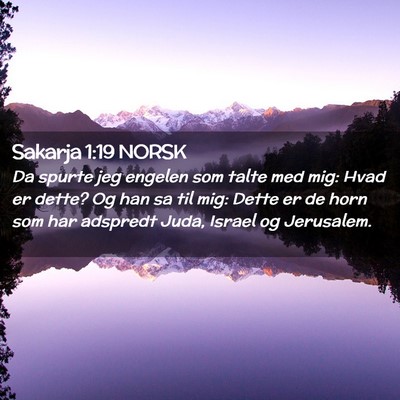 Picture 02 - Sakarja 1:19 NORSK - Da spurte jeg engelen som talte med mig: Hvad er - Bible Verse Picture