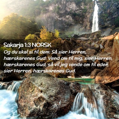 Picture 02 - Sakarja 1:3 NORSK - Og du skal si til dem: Så sier Herren, - Bible Verse Picture