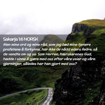 Picture 02 - Sakarja 1:6 NORSK - Men mine ord og mine råd, som jeg bød mine - Bible Verse Picture