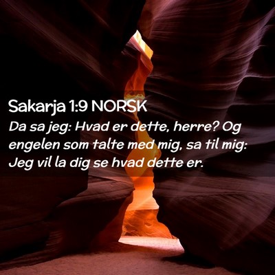 Picture 02 - Sakarja 1:9 NORSK - Da sa jeg: Hvad er dette, herre? Og engelen som - Bible Verse Picture