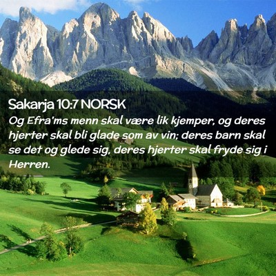 Picture 02 - Sakarja 10:7 NORSK - Og Efra'ms menn skal være lik kjemper, og deres - Bible Verse Picture