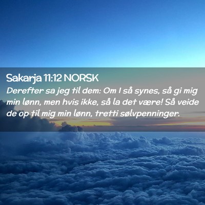 Picture 02 - Sakarja 11:12 NORSK - Derefter sa jeg til dem: Om I så synes, så gi - Bible Verse Picture