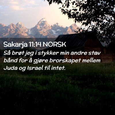 Picture 02 - Sakarja 11:14 NORSK - Så brøt jeg i stykker min andre stav bånd for - Bible Verse Picture