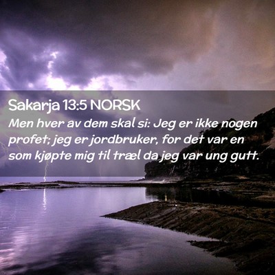 Picture 02 - Sakarja 13:5 NORSK - Men hver av dem skal si: Jeg er ikke nogen - Bible Verse Picture