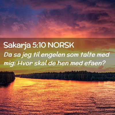 Picture 02 - Sakarja 5:10 NORSK - Da sa jeg til engelen som talte med mig: Hvor - Bible Verse Picture