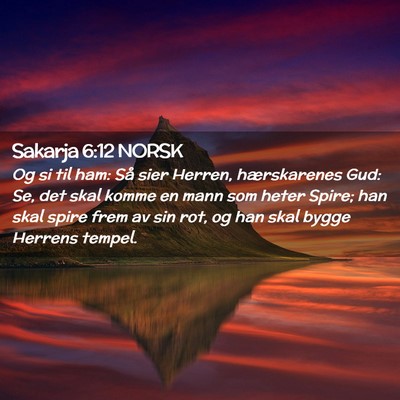 Picture 02 - Sakarja 6:12 NORSK - Og si til ham: Så sier Herren, hærskarenes Gud: - Bible Verse Picture