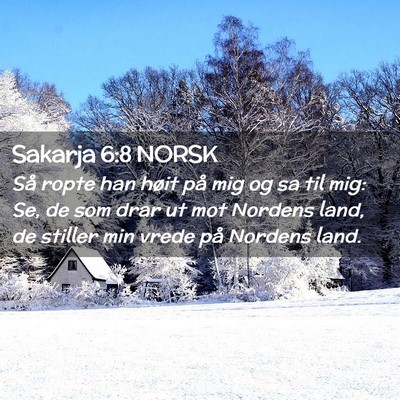 Picture 02 - Sakarja 6:8 NORSK - Så ropte han høit på mig og sa til mig: Se, de - Bible Verse Picture