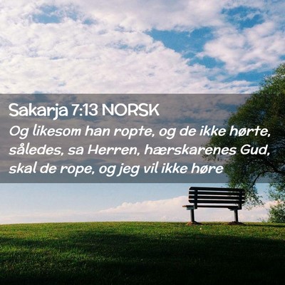 Picture 02 - Sakarja 7:13 NORSK - Og likesom han ropte, og de ikke hørte, - Bible Verse Picture