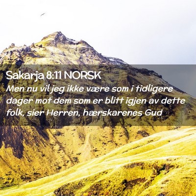 Picture 02 - Sakarja 8:11 NORSK - Men nu vil jeg ikke være som i tidligere dager - Bible Verse Picture