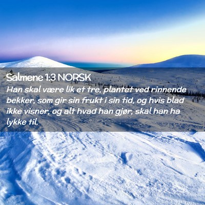 Picture 02 - Salmene 1:3 NORSK - Han skal være lik et tre, plantet ved rinnende - Bible Verse Picture