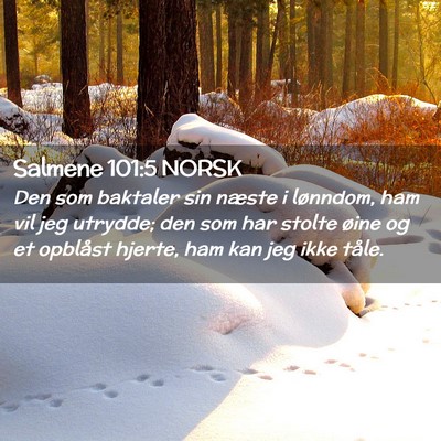 Picture 02 - Salmene 101:5 NORSK - Den som baktaler sin næste i lønndom, ham vil - Bible Verse Picture