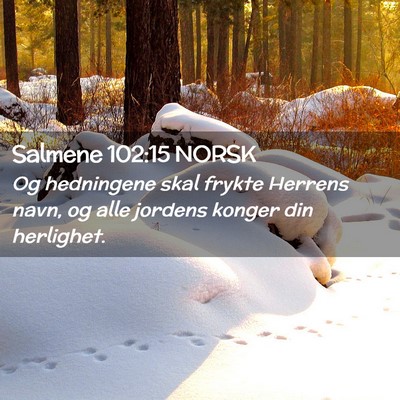 Picture 02 - Salmene 102:15 NORSK - Og hedningene skal frykte Herrens navn, og alle - Bible Verse Picture