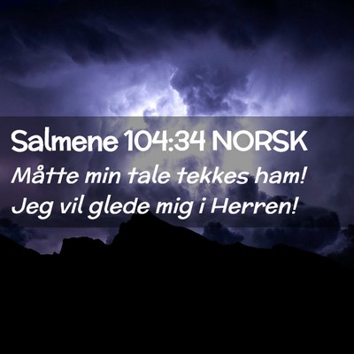 Picture 02 - Salmene 104:34 NORSK - Måtte min tale tekkes ham! Jeg vil glede mig i - Bible Verse Picture
