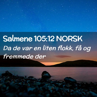 Picture 02 - Salmene 105:12 NORSK - Da de var en liten flokk, få og fremmede - Bible Verse Picture
