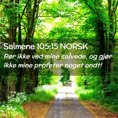 Picture 02 - Salmene 105:15 NORSK - Rør ikke ved mine salvede, og gjør ikke mine - Bible Verse Picture