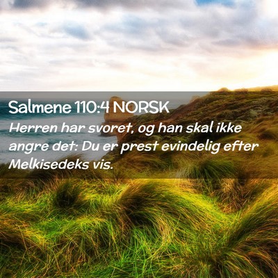 Picture 02 - Salmene 110:4 NORSK - Herren har svoret, og han skal ikke angre det: Du - Bible Verse Picture