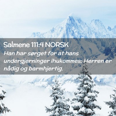 Picture 02 - Salmene 111:4 NORSK - Han har sørget for at hans undergjerninger - Bible Verse Picture
