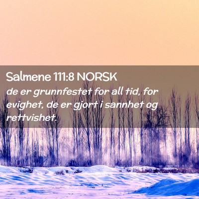 Picture 02 - Salmene 111:8 NORSK - de er grunnfestet for all tid, for evighet, de er - Bible Verse Picture