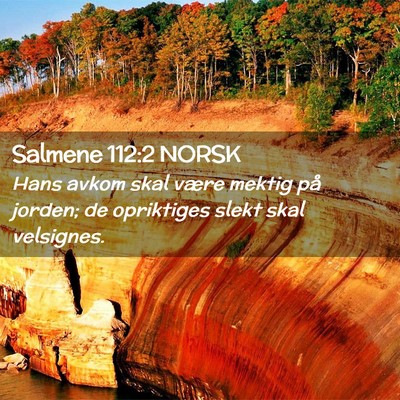 Picture 02 - Salmene 112:2 NORSK - Hans avkom skal være mektig på jorden; de - Bible Verse Picture