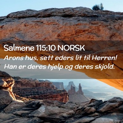 Picture 02 - Salmene 115:10 NORSK - Arons hus, sett eders lit til Herren! Han er - Bible Verse Picture