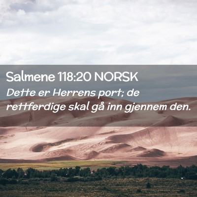 Picture 02 - Salmene 118:20 NORSK - Dette er Herrens port; de rettferdige skal gå - Bible Verse Picture