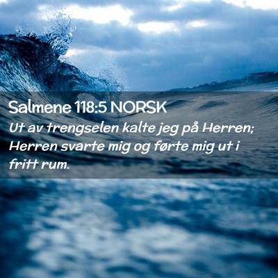 Picture 02 - Salmene 118:5 NORSK - Ut av trengselen kalte jeg på Herren; Herren - Bible Verse Picture