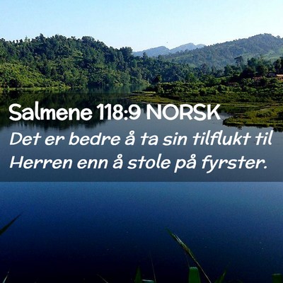 Picture 02 - Salmene 118:9 NORSK - Det er bedre å ta sin tilflukt til Herren enn å - Bible Verse Picture
