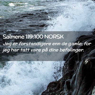 Picture 02 - Salmene 119:100 NORSK - Jeg er forstandigere enn de gamle; for jeg har - Bible Verse Picture
