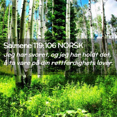 Picture 02 - Salmene 119:106 NORSK - Jeg har svoret, og jeg har holdt det, å ta vare - Bible Verse Picture